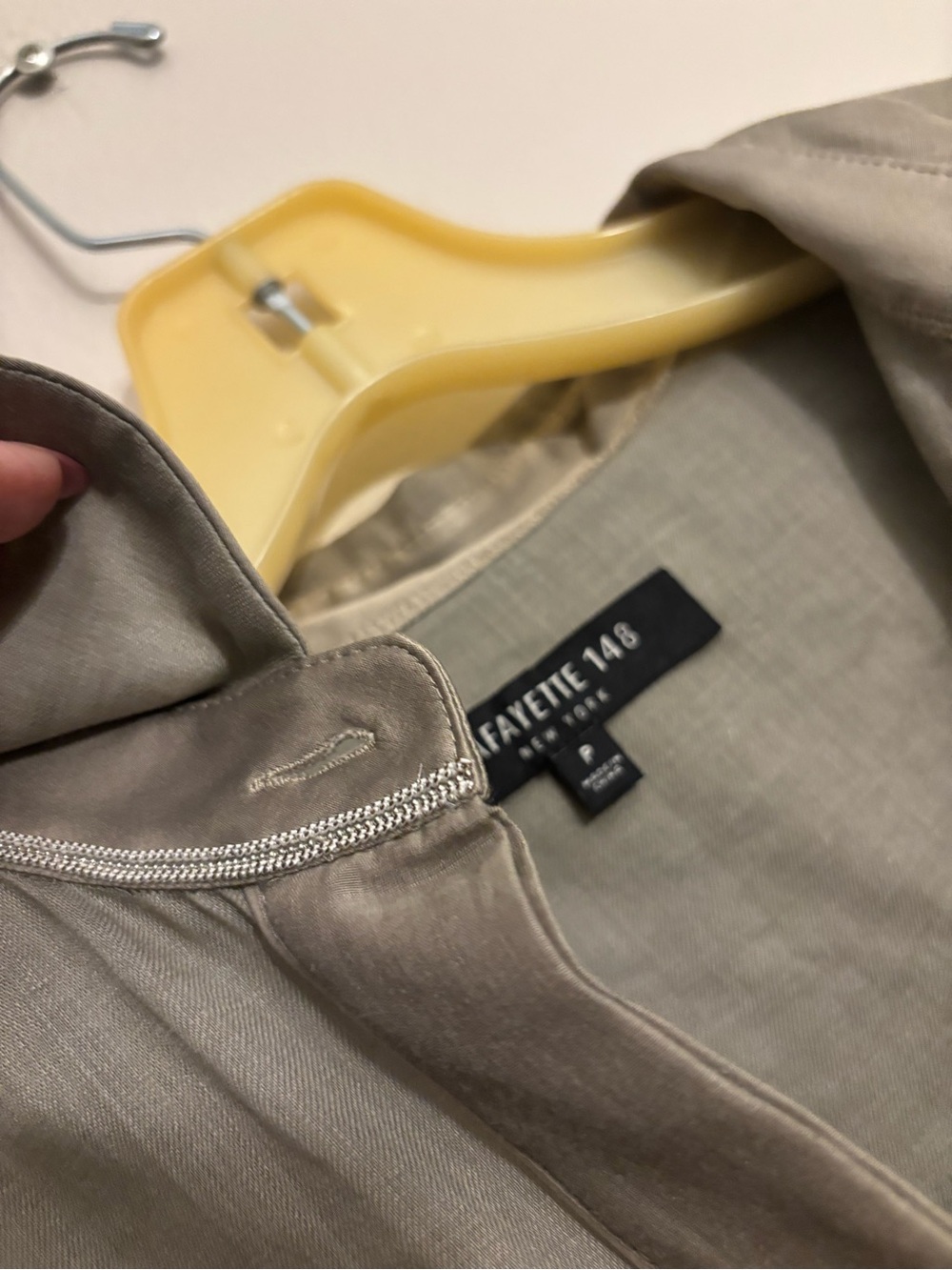 Lafayette 148 New York Taupe Silk Blouse - Picture 2 of 5